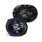BOSS Audio Systems BE694 Rage Series 6 x 9 Inch Car Door Speakers - Blue Light Illumination, 500 Watts Max, 4 Way, Full Range, Coaxial, Sold in Pairs, bocinas, para, carro