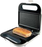 Phoenix Luxe - Grill électrique Inox avec gril 800W, Sandwich et croque monsieur, Plaques anti-adhésives, Voyants d'alimentation et pré-chauffage, Blanc