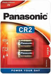 2 x Panasonic CR2 3V Lithium Power Photo Battery DLCR2 KCR2 CR17355 Camera