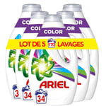 Ariel Lessive Liquide, 120 Lavages (4x34), Couleur, Élimine Les Taches Incrustées, Même Après 7 Jours, Impeccable Même En Cycle Court Et À Froid, Fabriqué En France