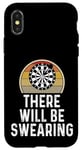 Coque pour iPhone X/XS Funny Dart Player There Will Be Swearing Dart Board