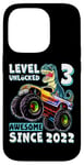 iPhone 14 Pro Level 3 Unlocked T Rex Monster Truck Dinosaur 3rd Birthday Case