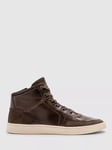 Rodd & Gunn Sussex High Street Leather High Top Trainers, Chocolate Wash