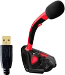 Voice Microphone À Pied Usb Pour Ordinateur - Micro De Bureau Professionnel - Microphone De Gamer Pc Ps4 - Nouvelle Version 2022 - Rouge