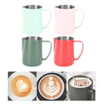 480ML Coffee Frothing Cup 304 Stainless Steel Milk Frother Jug Point Mouth UK