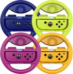 Volant Switch, Racing Wheel Joy Con, Volant De Course Pour Mario Kart 8 Deluxe / Nintendo Switch & Modèle Oled, Bleu / Jaune Néon / Violet Néon / Orange Néon (Pack De 4)