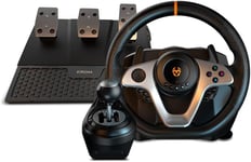 K-Wheel Pro - Nxkwhlpro - Ensemble Volant,Pédales Et Levier De Vitesse,Palettes Au Volant,3 Modes De Sensibilité,Pc,Ps3,Ps4,Xbox One & Switch,X-Input Et D-Input,Noir