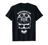 Movie Screenwriter Director Halloween Film Crew Reel Skull T-Shirt