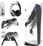 Autocollants Console Pour Ps5 Édition Disque Sticker Skin Decal Pour Ps5 Télécommande Habillages Pour Ps5 Casque & Station De Charge-Dragon Mistborn