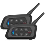 EJEAS V4Plus Intercom Moto Duo pour 2 Casques Bluetooth 1500m Casque Bluetooth étanche Casque avec Suppression du Bruit