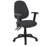 IDEAL 365 Office Fabric Operator Chairs 2 lever PCB (Black, Adjustable Arms)