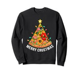 Funny Pizza on Earth Christmas Tree Merry Crust-mas Pizzamas Sweatshirt