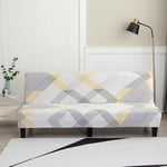 Foldable Armless Sofa Bed Covers Stretch Futon Couch Slipcover Settee Protector