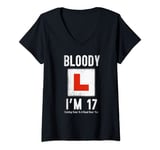 Womens Learner Driver 17th Birthday Im 17 Today Driving Lessons V-Neck T-Shirt