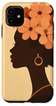 Coque pour iPhone 11 Femme noire féministe afro-américaine design minimaliste