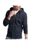 Superdry Mens Organic Cotton Vintage Logo Embroidered Zip Hoodie - Navy - Size Small