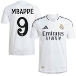 Real Madrid Hemmatröja 2024/25 Authentic Mbappé 9 + Champions League Mästare + UEFA Foundation Armmärke - adidas, storlek Large