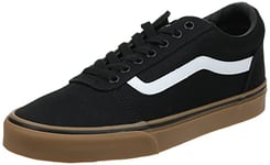 Vans Men's Ward Sneaker, Black Canvas Black Gum 7hi, 13 UK