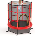 Trampoline Enfant 165cm Cadre en Acier Trampoline Extérieur et Intérieur avec Filet de Sécurité Multicolore