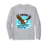 Bald Eagle Shark Drone - Funny Graphic Nature Drone Lover Long Sleeve T-Shirt