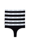 French Connection Womens Black 5 Pack Cotton Fcuk Ladies Thongs - Size X-Small