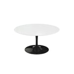 Knoll - Saarinen Low Round Table For Outdoor, H: 38 cm, Ø 91 cm, Svart underrede - Soffbord utomhus - Eero Saarinen - Vit - Metall/Plast