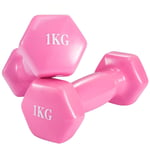 1KG Dumbbells Weights Pair Set Gym Fitness Exercise Iron Hand Neoprene UK