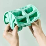 Ice Cream Mould 10 Grids Food Grade Silicone Non Stick Green Ice Lolly Maker