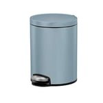 EKO Eva Pedal Bathroom Bin - Rubbish Bin with Soft Close Lid - Perfect for Bathroom, Bedroom & Home, Titanium Blue (5 Litre)