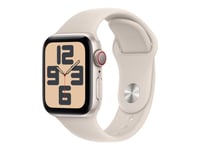 Apple Watch Se (Gps + Cellular) - 2A Generation - 40 Mm - Stjärnljusaluminium - Smart Klocka Med Sportband - Fluoroelastomer - Starlight - Bandstorlek: M/L - 32 Gb - Lte, Wi-Fi, Bluetooth - 4G - 27.8 G