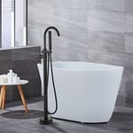 Skecten - Robinet de Baignoire Ilot sur Pied pour Salle de Bain Verticale avec Douchette Noir