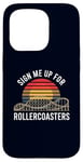 Coque pour iPhone 15 Pro Inscrivez-moi pour le ventilateur Rollercoasters Retro Roller Coaster