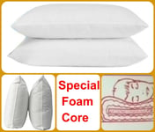 Pair Memory Foam Core pillows Orthopedic Extra Support Firm Bed Pillow A+++++