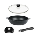 Lot sauteuse Cookway 28cm avec poignée, anse et couvercle Cristel