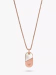 Emporio Armani Mother of Pearl Dog Tag Necklace, Rose Gold