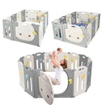 12 Panel Foldable Baby Playpen Kids Safety Play Yard Toddler Activity Center