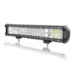 AUXTINGS 45,8 cm 252W Triple rangée 7d Barre Lumineuse LED de Travail Spot inondation Combo Faisceau CC 12V 24V 6000K Offroad Véhicules 4x4 ATV Utvs