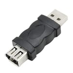 Firewire IEEE 1394 6-stifts Honkontakt F till USB Hankontakt M Adapter Konverterare Koppling PC (1 styck, Svart)