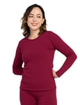 LAPASA Haut Thermique Femme Maillot de Corps à Manches Longues sous-Vêtements Chauds Thermoflux Automne/Hiver L42 Bordeaux (1 Haut, Épais) M