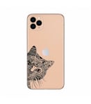 Coque Iphone 11 PRO chat doodling noir transparente