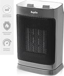 KEPLIN Ceramic Electric Fan Heaters for Home - Grey | Oscillating Energy Efficient Fan Heater w/ 2 Heat Settings (750w-1500w) | Mini Portable Plug In Heater for Home, Garage, Gym or Office Space