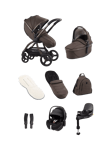 egg3 Pushchair, Carrycot & Accessories with Maxi-Cosi Pebble 360 Pro Car Seat and Base Luxury Bundle, Chocolate Velvet