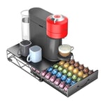 Support multifonctionnel en métal pour dosettes de café Vertuoline pour 60 petites ou 40 grandes capsules Vertuo et 40 dosettes Dolce Gusto, organisateur de tiroir pour capsules Nespresso Vertuoline