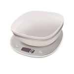 TERRAILLON - Balance de cuisine avec bol - portée 5 kg - Macaron+ glacée - inox/blanc - finition glossy