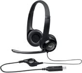 Logitech H390 Wired Headset for PC/Laptop, Stereo Headphones with Noise Black