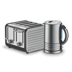 Dualit Architect 4 Slice Slot Toaster and Kettle Set in grey midnigt BRAND NEW