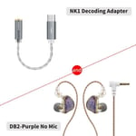 NiceHCK DB2 -mikrofoni HiFi-musiikkikuuloke 1DD+1BA Hybrid Dual Driver In Earbud Monitor Irrotettava 0,78 2Pin liitin IEM