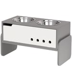 Rootz Elevated Dog Feeding Station - upphöjda hundskålar - Justerbar husdjursmatare - Främjar frisk matsmältning - 62,5W X 30D X 36,5H cm