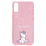 Coque Iphone XR paillettes rose licorne enjoy personnalisee