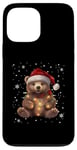 Coque pour iPhone 13 Pro Max Ours de Noël Lumières de Noël Père Noël Ours en peluche Noël